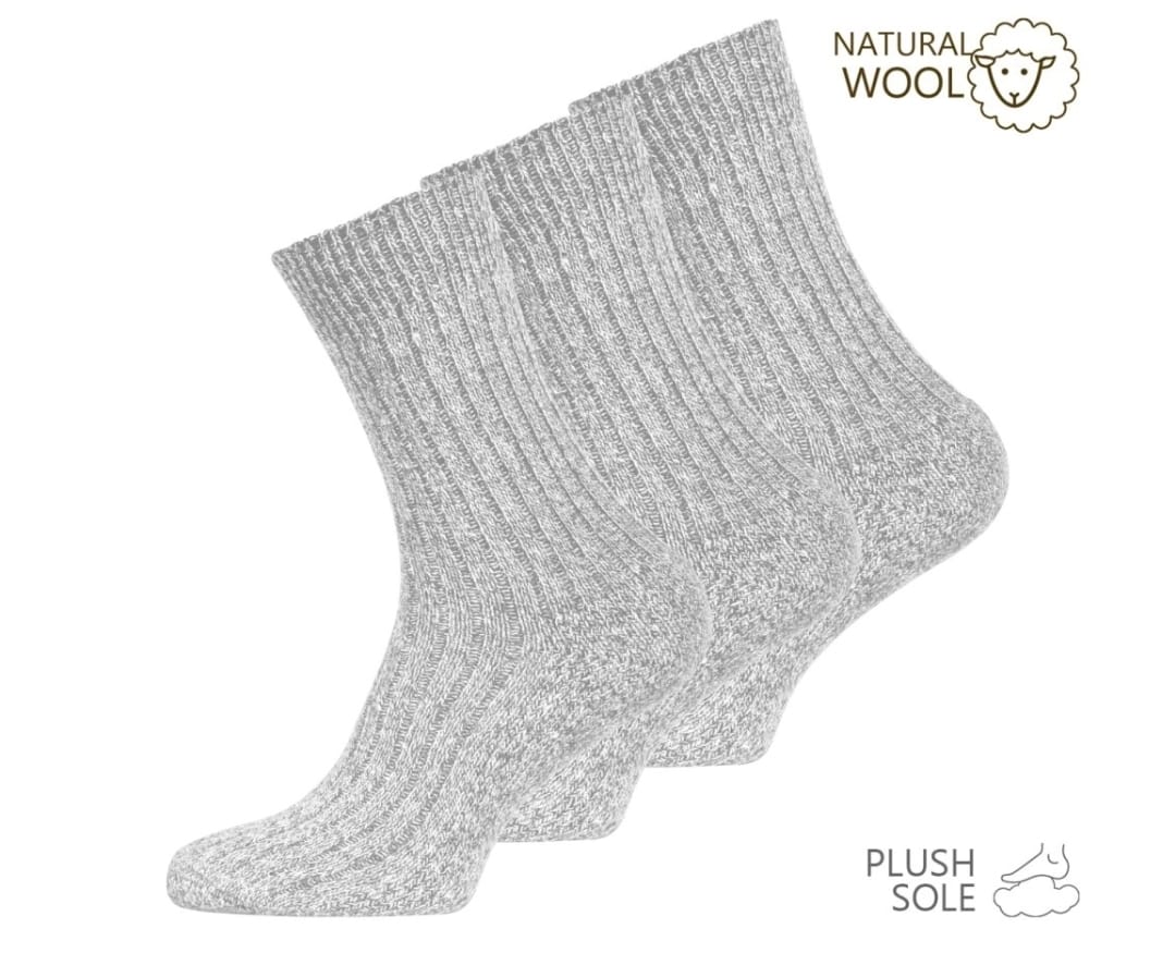 Schurwolle Socken hellgrau