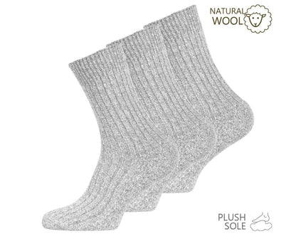 Schurwolle Socken hellgrau