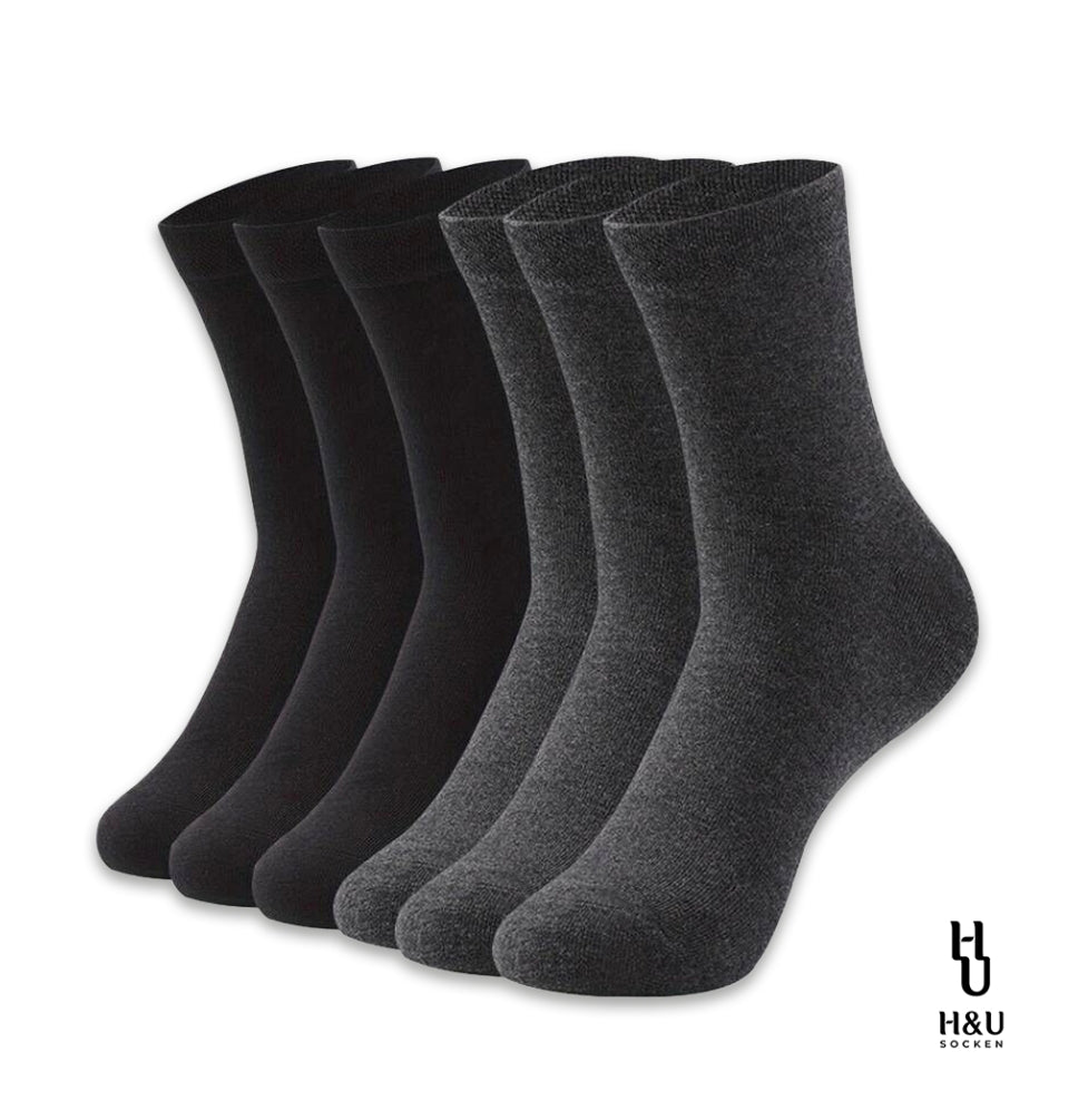 Herren Socken Schwarz Damen Strümpfe Business  Baumwolle Schwarz