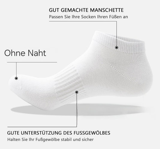 Sneaker Socken – Unisex Sport Füßlinge in Schwarz | 20 Paar