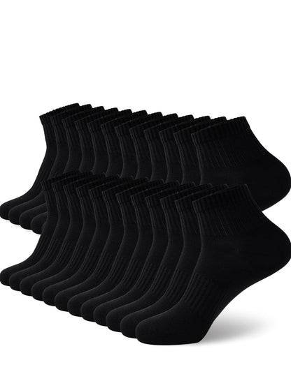 Tennis Socken Herren Damen Sport Kurzsocken Freizeit Schwarz 10 Paar