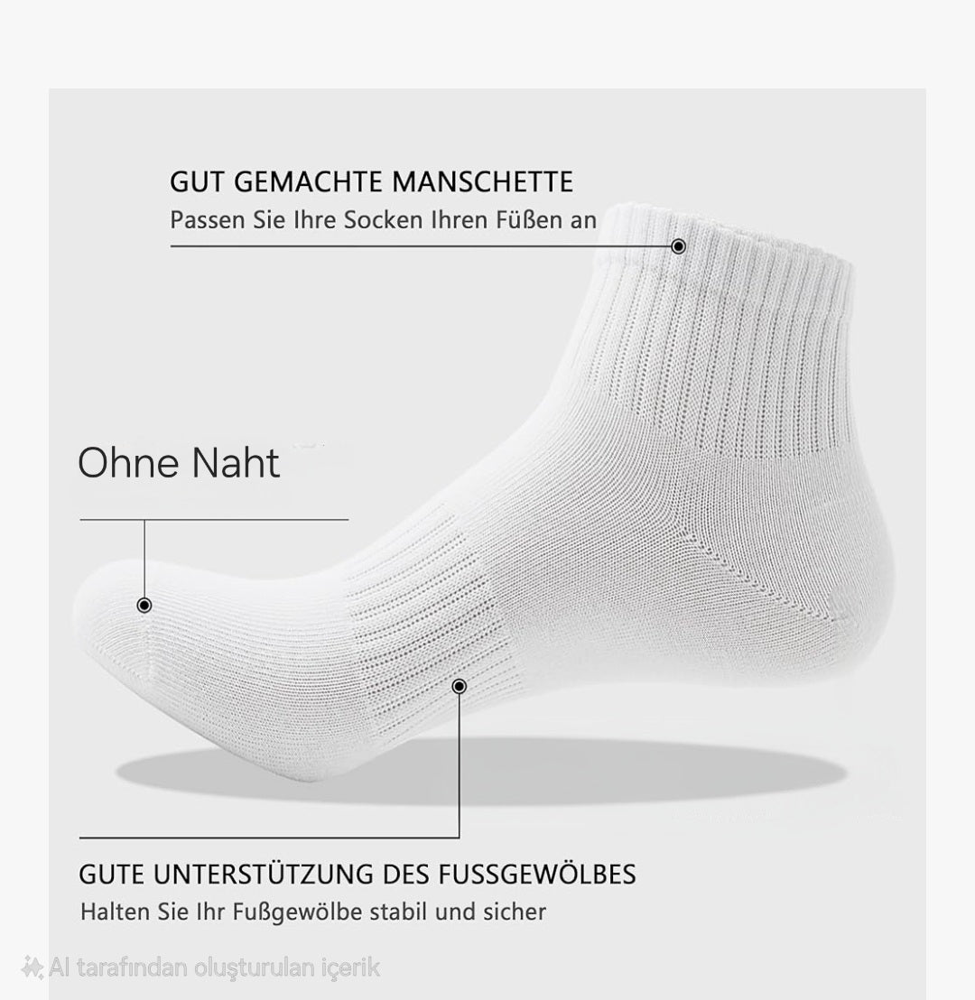 Tennis Socken Herren Damen Sport Kurzsocken Freizeit Schwarz 10 Paar