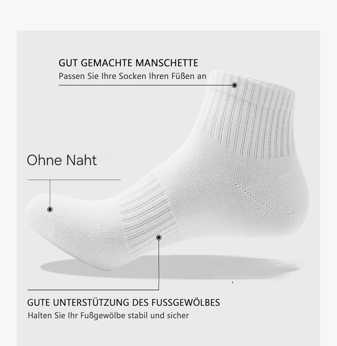 Tennis Socken Herren Damen Sport Kurzsocken Freizeit Schwarz 10 Paar