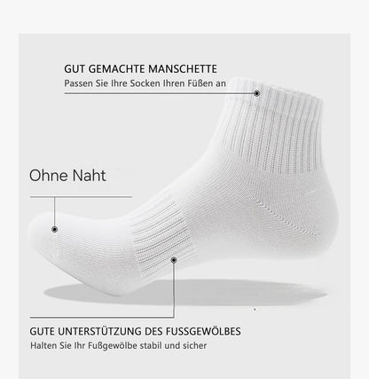 Tennis Socken Herren Damen Sport Kurzsocken Freizeit Schwarz 10 Paar