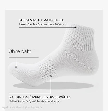 Tennis Socken Herren Damen Sport Kurzsocken Freizeit Schwarz 10 Paar