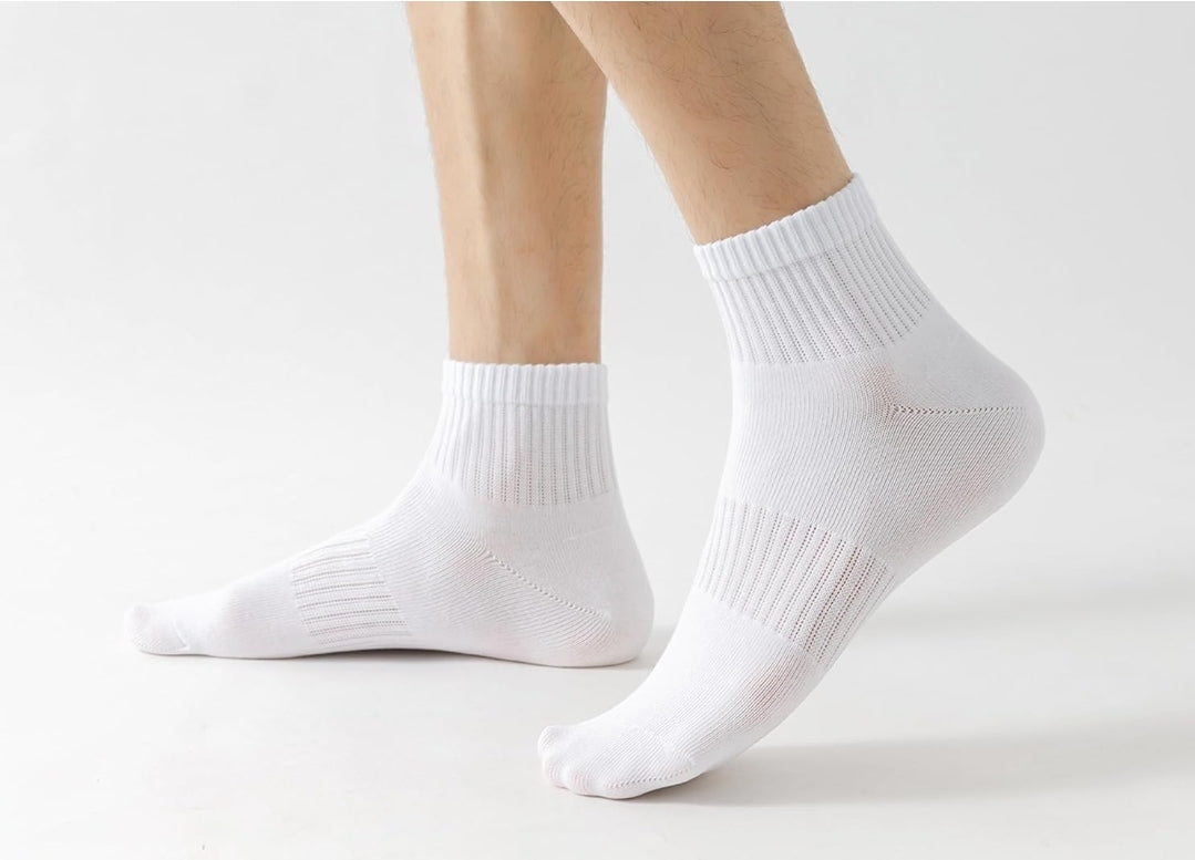 Tennis Socken Herren Damen Sport Kurzsocken Freizeit Schwarz 10 Paar