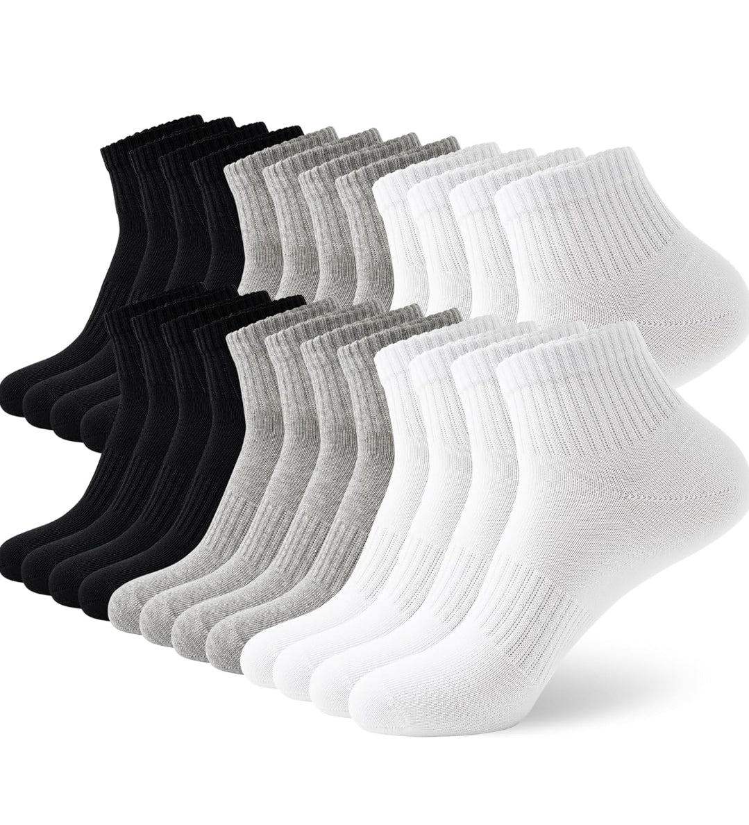 Tennis Socken Herren Damen Sport Kurzsocken Freizeit Schwarz 10 Paar