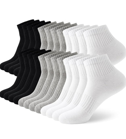 Tennis Socken Herren Damen Sport Kurzsocken Freizeit Schwarz 10 Paar