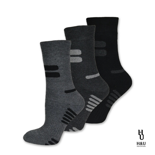 Thermosocken Grau Schwarz